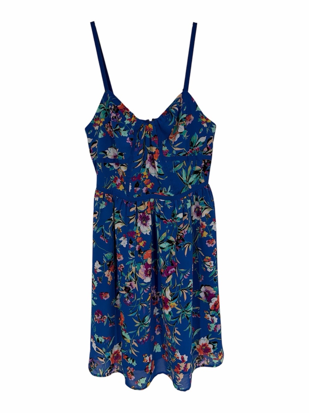 Nicole Miller Blue Floral Spaghetti Strap Sundress
